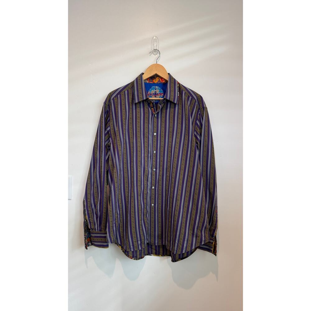 Robert Graham Colorful Stripe Button-Up Shirt Siz… - image 2